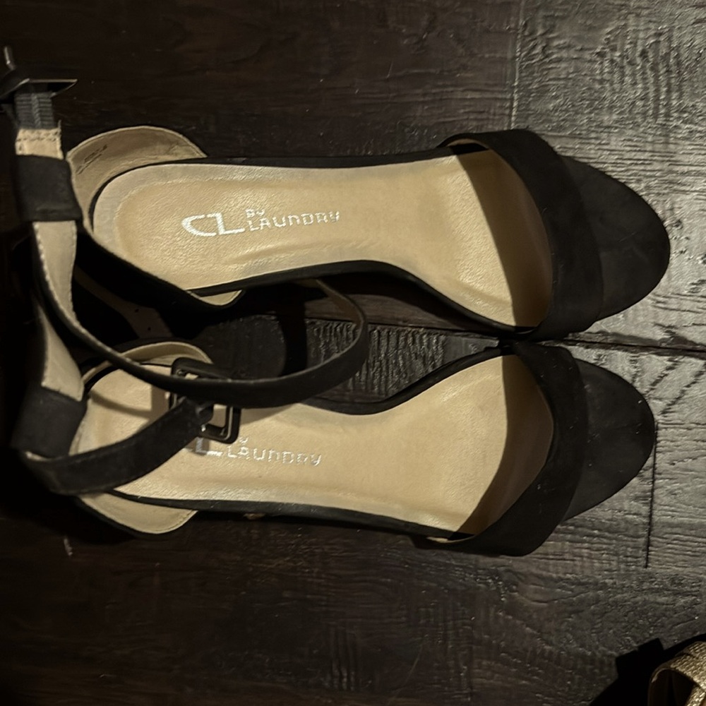 Black block heels